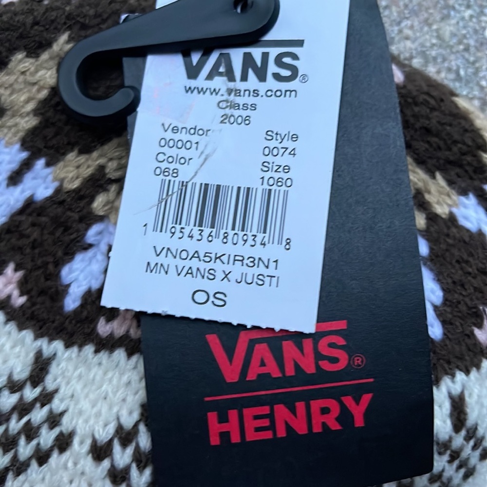 Vans MN VANS Jucti Brown Ornament Beanie Winter Fall Hat Women Men VN0A5KIR3N1 - Picture 6 of 16